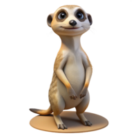 vibrant artistic A curious meerkat standing on its hind legs in the desert, alert and inquisitive, depicted in a photorealistic style with sharp focus and natural lighting high resolution png