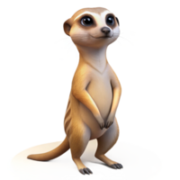 vibrant classic A curious meerkat standing on its hind legs in the desert, alert and inquisitive, depicted in a photorealistic style with sharp focus and natural lighting authentic png