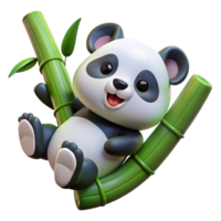 extraordinary classic A playful panda cub rolling around in bamboo leaves, sunlight dappling the forest floor, illustrated in a cute, anime style authentic png