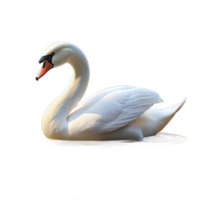 extraordinary classic A graceful swan gliding across a still lake reflecting the autumn foliage, soft lighting, impressionistic style high resolution png