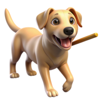stunning modern A loyal dog fetching a stick in a green park, bright sunlight, photorealistic style genuine png
