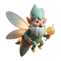 dramatic traditional A whimsical gnome riding a giant firefly through a luminescent forest, soft pastel colors, Impressionist style, dappled sunlight filtering through the trees high resolution png
