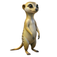 wonderful creative A curious meerkat standing on its hind legs, desert lighting, nature photography style professional png