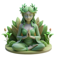 impressive minimalist A serene dryad meditating in a sunlit forest glade, soft, diffused lighting, Pre-Raphaelite style, intricate details in the foliage high quality png