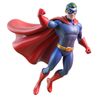 serene creative A powerful superhero with a masked face and a flowing cape, dynamic pose, comic book style lighting, cel-shaded high quality png
