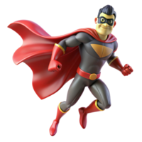 impressive minimalist A powerful superhero with a masked face and a flowing cape, dynamic pose, comic book style lighting, cel-shaded high quality png