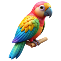 impressive minimalist A colorful parrot with bright plumage, perched on a branch, tropical lighting, vibrant style high resolution png