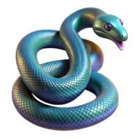 impressive classic A slithering snake with iridescent scales, jungle lighting, realistic style authentic png
