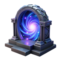 elegant minimalist A mysterious portal opening to another dimension, swirling energy lighting, science fiction style authentic png