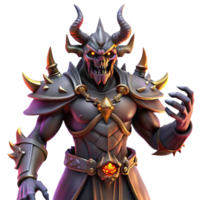 dramatic modern A fearsome demon lord commanding his legions, hellish lighting, dark fantasy style high quality png