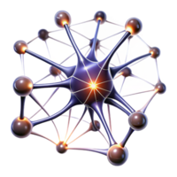 stunning traditional A network of interconnected neurons firing electrical impulses, visualized as glowing lines, under a dark, moody light professional png