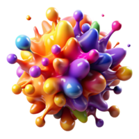 beautiful traditional A chaotic explosion of colorful paint splatters, suspended in mid-air, lit by a warm, ambient glow original png