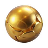 beautiful minimalist A single, perfect sphere of polished gold reflecting a distorted, fragmented landscape, under a soft, ethereal light high quality png