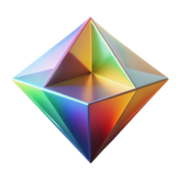 elegant creative A field of floating, geometric prisms, refracting light into a spectrum of colors, with sharp, defined edges and a minimalist aesthetic professional png