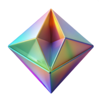vibrant contemporary A field of floating, geometric prisms, refracting light into a spectrum of colors, with sharp, defined edges and a minimalist aesthetic authentic png