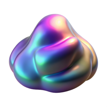 impresionante tradicional un soltero, grande, amorfo gota de iridiscente limo, iluminado desde dentro por un pulsante ligero genuino png