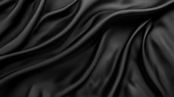 Elegant folds of dark fabric create a luxurious texture and visual depth. The smooth, flowing cloth has subtle shading and a sense of mystery. photo