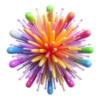 stunning artistic A dynamic explosion of colorful particles, resembling fireworks, with a high-energy composition and a celebratory atmosphere exclusive png
