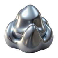magnificent abstract Liquid silver forming amorphous shapes, reflecting a distorted image of a natural landscape, under a cool, silvery light premium png