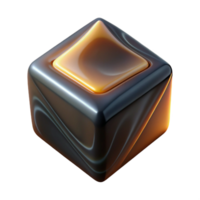 beautiful abstract A single, levitating cube of polished onyx, emitting a subtle, internal glow, with sharp, defined edges and a minimalist aesthetic original png