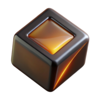 impressive abstract A single, levitating cube of polished onyx, emitting a subtle, internal glow, with sharp, defined edges and a minimalist aesthetic original png