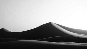 Monochrome abstract of sand dunes evokes feelings of simplicity, desolation, and minimalism. The monochromatic palette enhances the starkness. photo