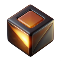 beautiful contemporary A single, levitating cube of polished onyx, emitting a subtle, internal glow, with sharp, defined edges and a minimalist aesthetic professional png