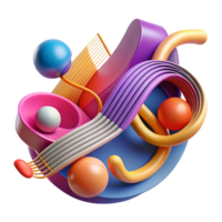 dramatic contemporary An abstract representation of musical harmony, using flowing lines and geometric shapes, with a vibrant color palette and a harmonious composition high quality png