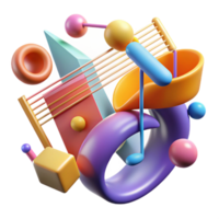 elegant minimalist An abstract representation of musical harmony, using flowing lines and geometric shapes, with a vibrant color palette and a harmonious composition authentic png