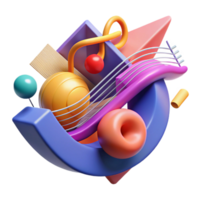 serene rustic An abstract representation of musical harmony, using flowing lines and geometric shapes, with a vibrant color palette and a harmonious composition premium png