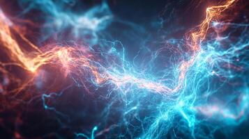 Abstract energy flows, creating a dynamic and visually striking display of power and movement. The image showcases the beauty of abstract art. photo