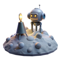 vibrant creative A lone, robotic probe, exploring the surface of a desolate, icy planet, illuminated by the faint light of a distant star. Photorealistic, minimalist style 4K png