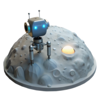 elegant creative A lone, robotic probe, exploring the surface of a desolate, icy planet, illuminated by the faint light of a distant star. Photorealistic, minimalist style professional png