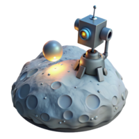 beautiful minimalist A lone, robotic probe, exploring the surface of a desolate, icy planet, illuminated by the faint light of a distant star. Photorealistic, minimalist style original png