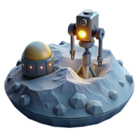 magnificent minimalist A lone, robotic probe, exploring the surface of a desolate, icy planet, illuminated by the faint light of a distant star. Photorealistic, minimalist style genuine png