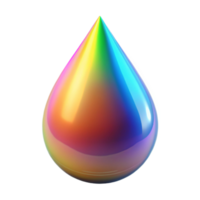 wonderful abstract A single, levitating teardrop of liquid crystal, refracting light into a spectrum of colors, under a single, focused light source high quality png
