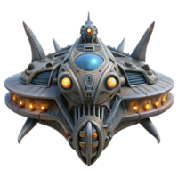 beautiful modern A massive, sentient spaceship, with glowing eyes and intricate, organic designs, traversing the cosmos. Surreal, biomechanical style high quality png