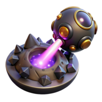 elegant contemporary A powerful, energy weapon, firing a beam of pure energy, illuminating a dark, alien landscape. Dynamic, explosive style high resolution png