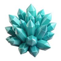 serene artistic A cluster of crystalline structures, radiating a soft, internal glow of turquoise, geometric abstract, low-poly style, high quality png