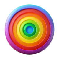 extraordinary modern A series of concentric circles, radiating outwards in a spectrum of rainbow colors, illuminated by a bright, central light source, psychedelic art, genuine png