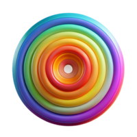 stunning abstract A series of concentric circles, radiating outwards in a spectrum of rainbow colors, illuminated by a bright, central light source, psychedelic art, authentic png
