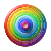 stunning abstract A series of concentric circles, radiating outwards in a spectrum of rainbow colors, illuminated by a bright, central light source, psychedelic art, professional png
