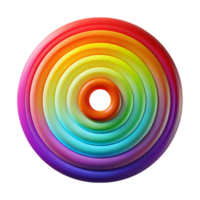 wonderful vintage A series of concentric circles, radiating outwards in a spectrum of rainbow colors, illuminated by a bright, central light source, psychedelic art, high resolution png