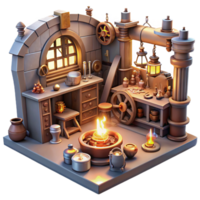 impressive minimalist A cluttered steampunk workshop, filled with tools, gears, and half-finished inventions, lit by warm, flickering candlelight, highly detailed 4K png