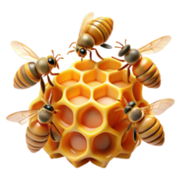 wonderful modern A swarm of honeybees buzzing around a honeycomb, intricate details, macro photography, warm lighting high resolution png