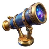 vibrant traditional A steampunk telescope pointed towards a nebula, intricate details, cosmic lighting professional png
