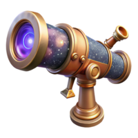 wonderful classic A steampunk telescope pointed towards a nebula, intricate details, cosmic lighting exclusive png