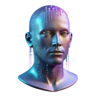 extraordinário abstrato uma holográfico projeção do uma humano face, fragmentação e dissolvendo para dentro binário código, contra uma pano de fundo do rodopiando nebulosas. néon iluminação, abstrato estilo genuíno png