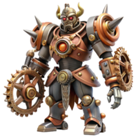 wonderful abstract A steampunk mecha with intricate gears and weapons, dramatic posing, anime style exclusive png