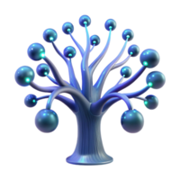 extraordinary vintage A bioluminescent tree with data streams flowing through its branches, dark and mysterious lighting, fantasy style original png